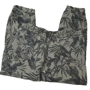 Old Navy‎ Soft Tencel Olive Leaf Print Loose Fit Pull On Joggers, Medium